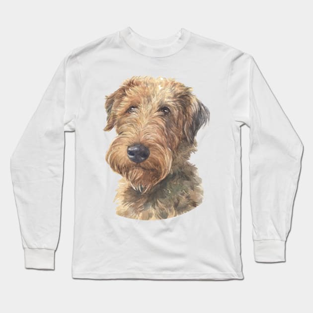 Welsh Terrier Watercolor Art Long Sleeve T-Shirt by doglovershirts